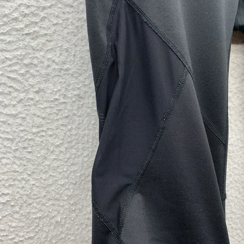 Athleta Capri Leggings Womens Small S Black Sheer‎ Mesh Activewear Athleisure